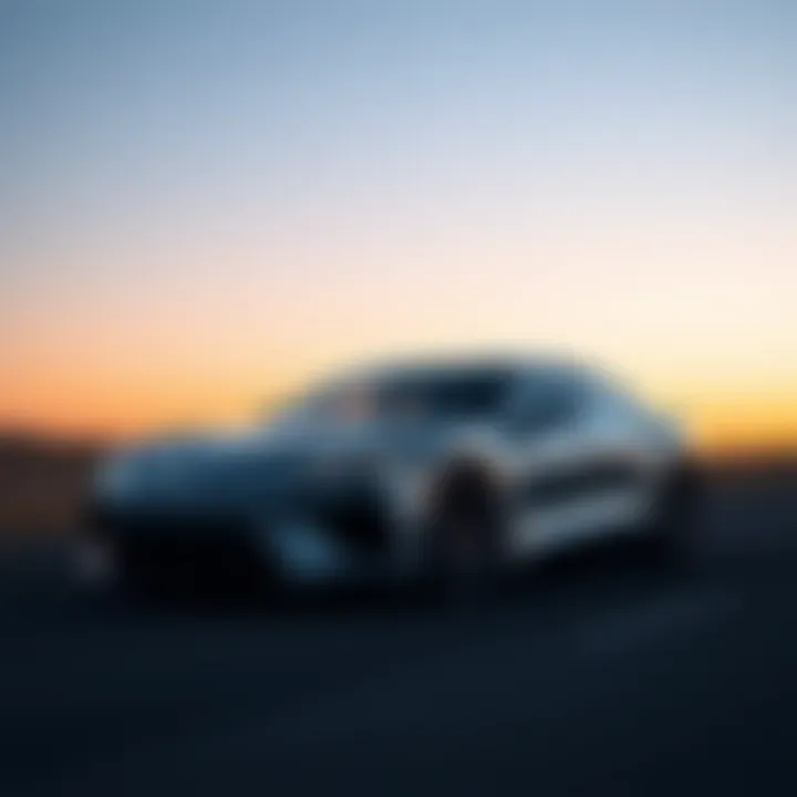 Modern Car Design Highlights A sleek modern car showcasing advanced design elements