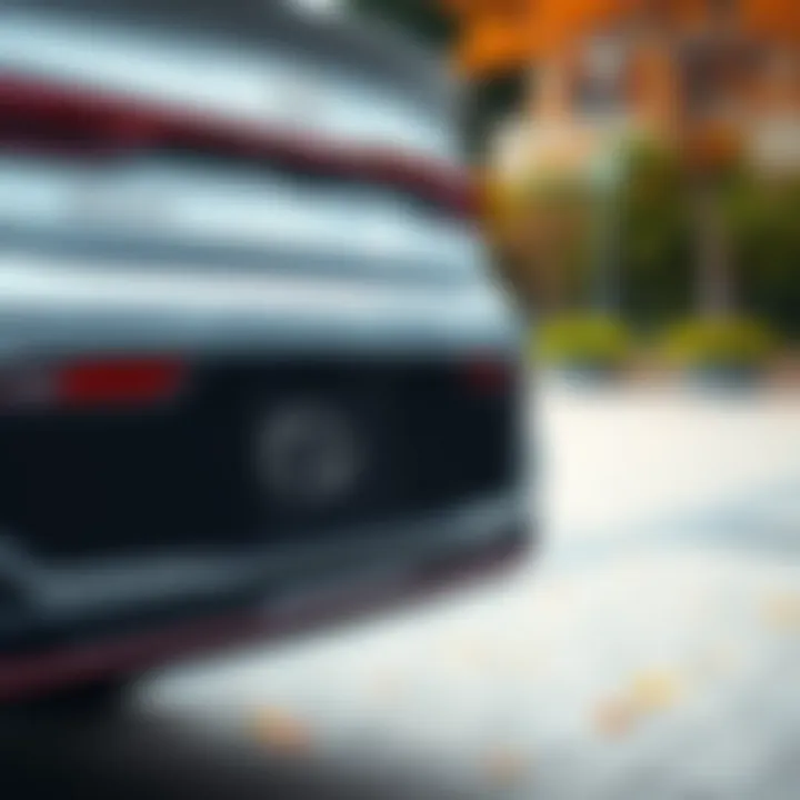 Integrated Safety Features of the Rear Bumper The rear bumper of the 2021 Hyundai Sonata demonstrating integrated safety features.