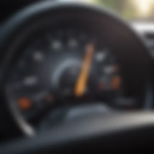 Hybrid vehicle dashboard displaying fuel efficiency metrics