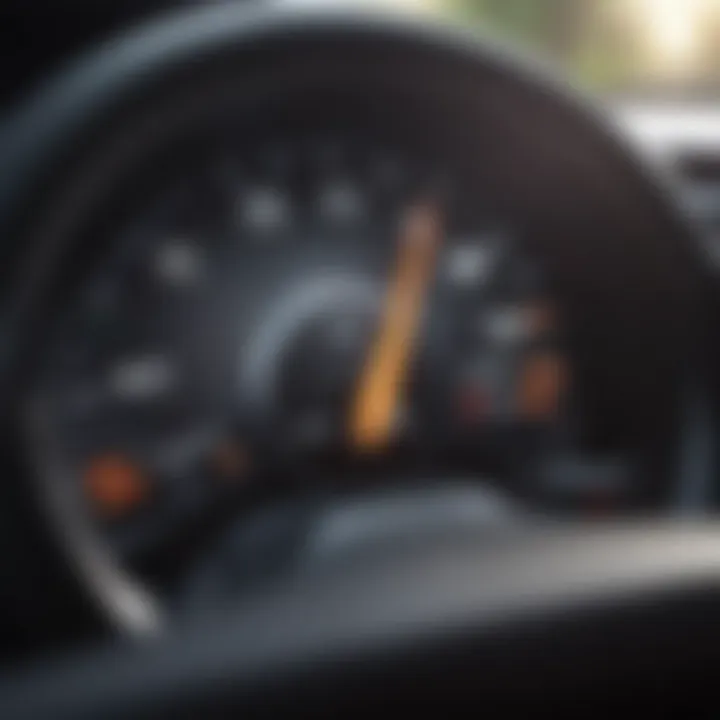 Hybrid vehicle dashboard displaying fuel efficiency metrics
