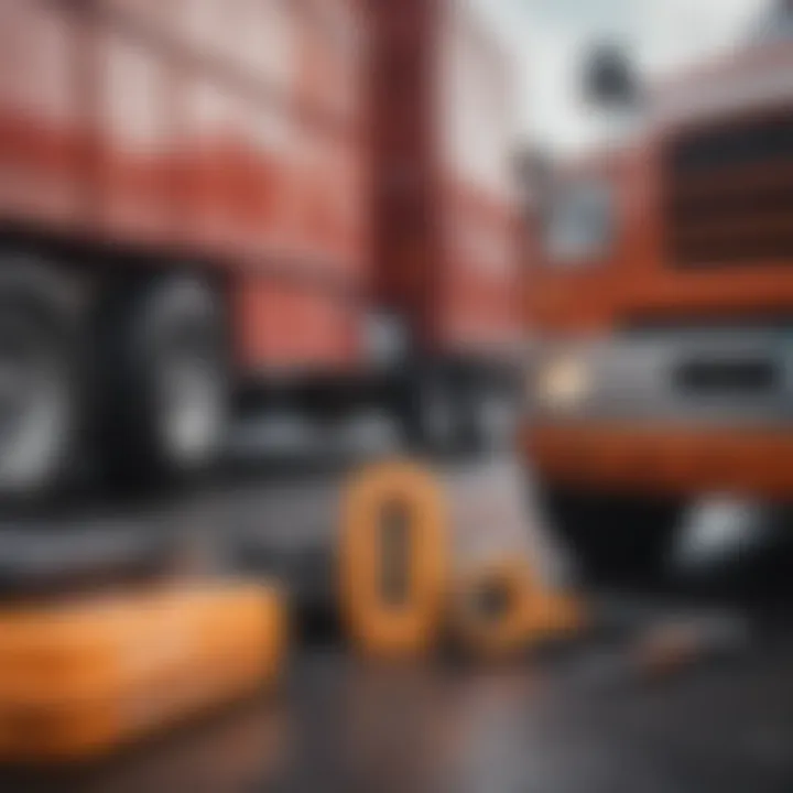 A toolkit and professional lockout tools laid out next to a truck.