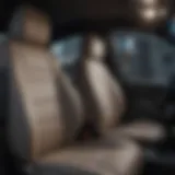 Cutaway view of airbag safe car seat cover demonstrating construction