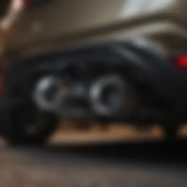 Close-up of upgraded exhaust system on the Alfa Romeo Stelvio