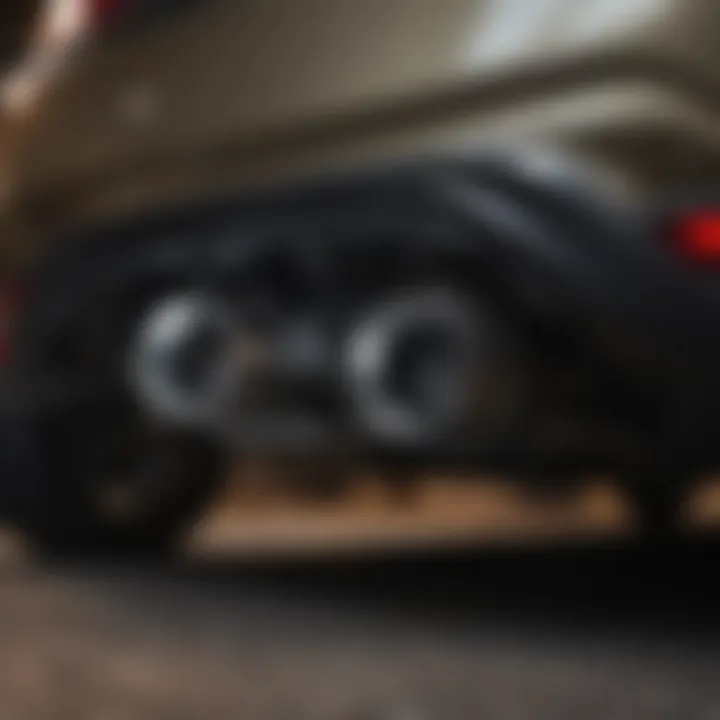 Close-up of upgraded exhaust system on the Alfa Romeo Stelvio