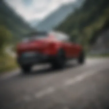 Alfa Romeo Stelvio navigating a winding road showcasing suspension modifications
