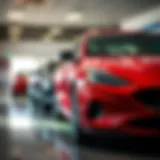 A well-maintained used car in a showroom setting