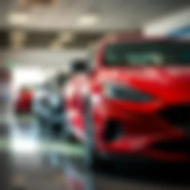 A well-maintained used car in a showroom setting