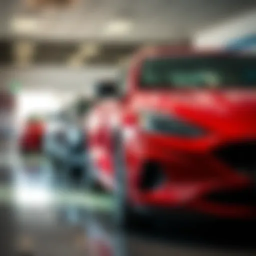 A well-maintained used car in a showroom setting