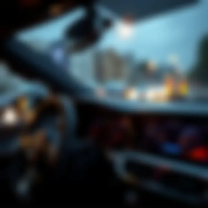 Close-up of a car dashboard showcasing advanced features