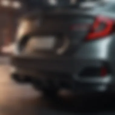 Detailed view of the Honda Civic LX rear bumper design