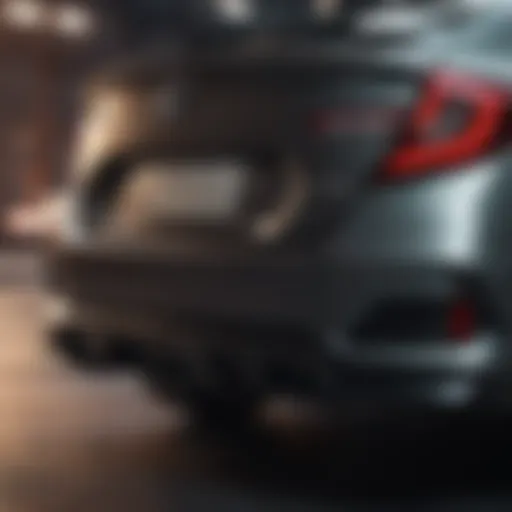 Detailed view of the Honda Civic LX rear bumper design