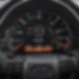Close-up of the 2020 Toyota Corolla SE dashboard showing fuel efficiency metrics