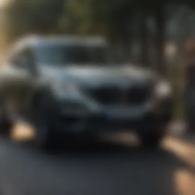 Happy BMW SUV Owner on the Road A satisfied BMW SUV owner enjoying a drive, representing consumer satisfaction.