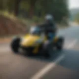 Can-Am Spyder on a winding road showcasing speed