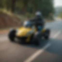 Can-Am Spyder on a winding road showcasing speed