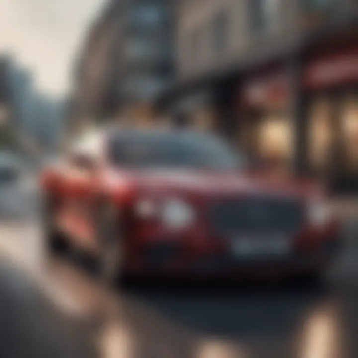 A dynamic shot of Bentley View in motion, emphasizing its powerful performance on the road.