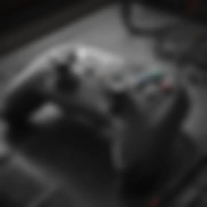 Close-up of a PC controller showcasing its ergonomic design and buttons