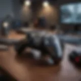 A sleek and stylish budget-friendly PC controller on a gaming desk