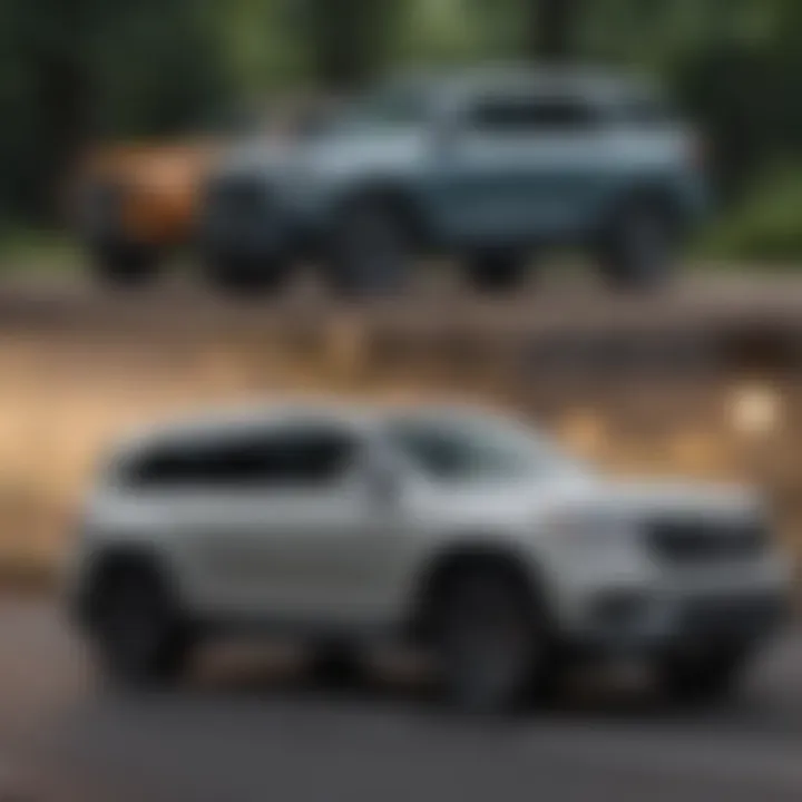 Comparison chart of top AWD SUVs based on mileage.