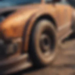 Rusty car part requiring treatment