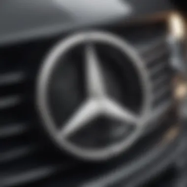 A close-up of the Bravus Mercedes emblem, symbolizing luxury and innovation