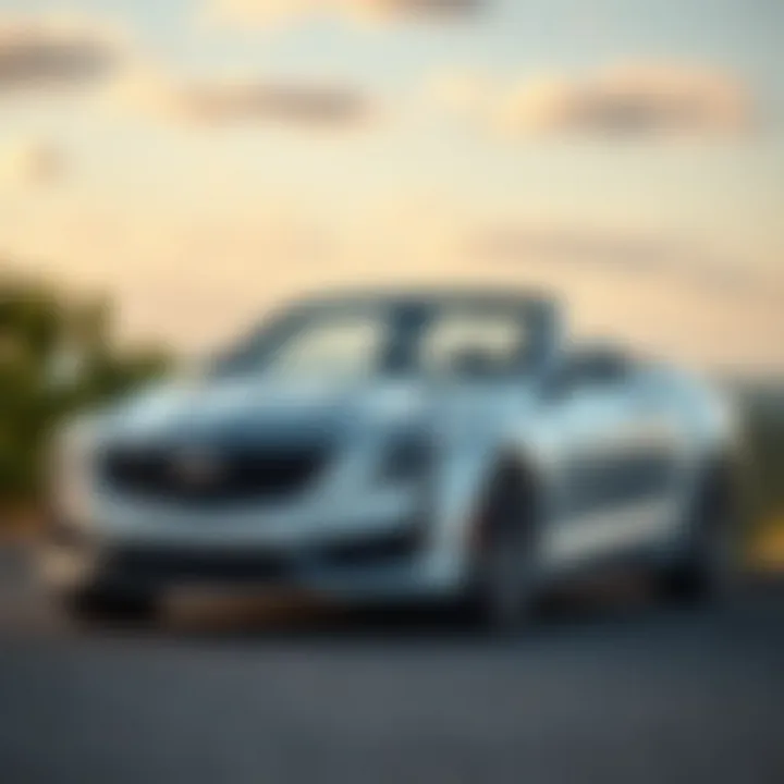 Cadillac CT4 Convertible parked against a scenic backdrop