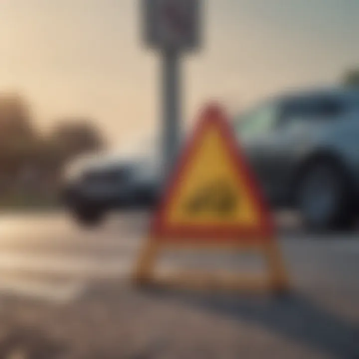A caution sign indicating the risks of driving on a suspended license