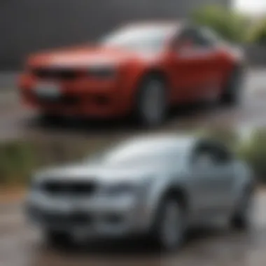Before and after comparison of a vehicle's surface post-decontamination.
