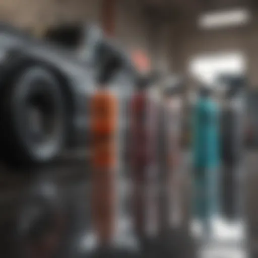 Close-up of Chemical Guys detailing products on a clean surface.