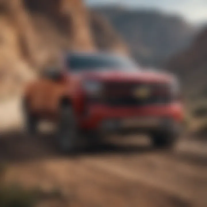 The Chevrolet Silverado Trail navigating through rugged terrain demonstrating its off-road capabilities