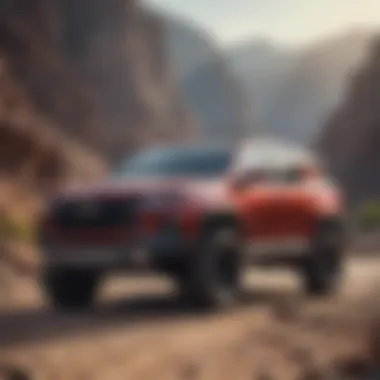 Performance of Chevy SUVs on Rugged Terrain Chevy SUV navigating rugged terrain demonstrating performance
