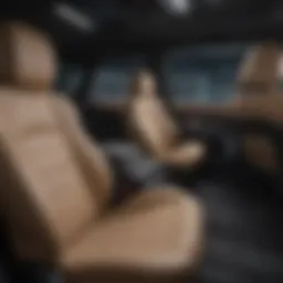 Interior dimensions of an SUV showcasing spacious seating for rear-facing car seats