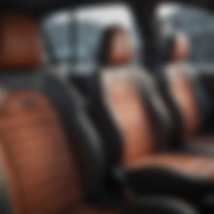 Comparison of various cloth materials used in vehicle seat protection.