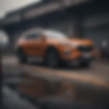 Hyundai Tucson Safety Features Overview Safety features of the Hyundai Tucson highlighted in a driving scenario.