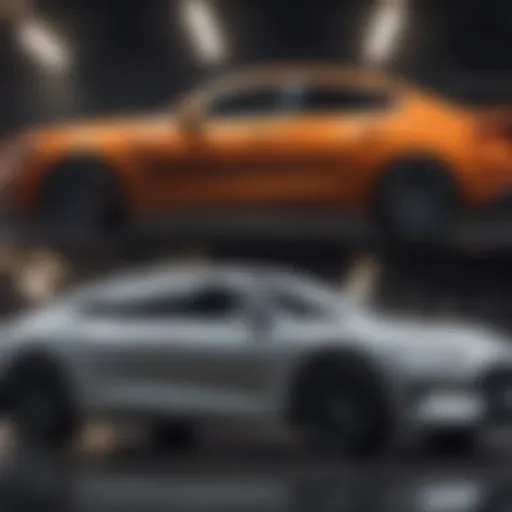Comparison of two automotive models side by side