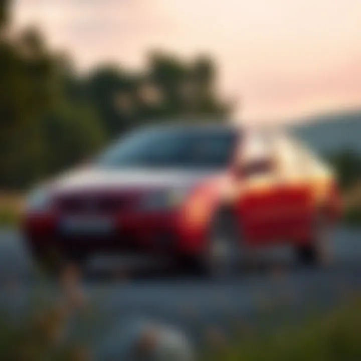 Market Appeal of the 2005 Ford Focus Sedan 2005 Ford Focus Sedan parked in a scenic location representing its market appeal