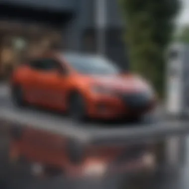 Charging Infrastructure for Electric Vehicles Charging station with a 2019 Nissan Leaf Plus parked