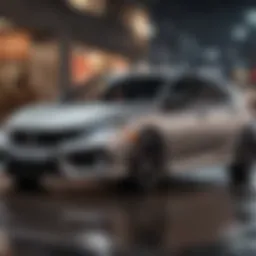 Sleek front view of the Civic Hatchback EX-L showcasing its modern design.