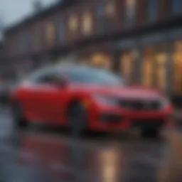Exterior view of the 2018 Honda Civic Coupe showcasing its sleek design