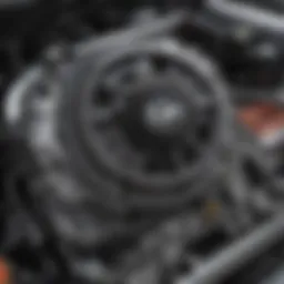 Detailed view of Honda Element engine components