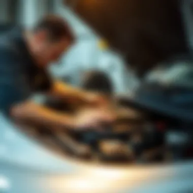 Engine Repairs in Action Mechanic performing repairs on a Mazda CX-9 engine