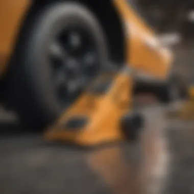 Team Mechanix Floor Jack in action lifting a vehicle, demonstrating its performance.