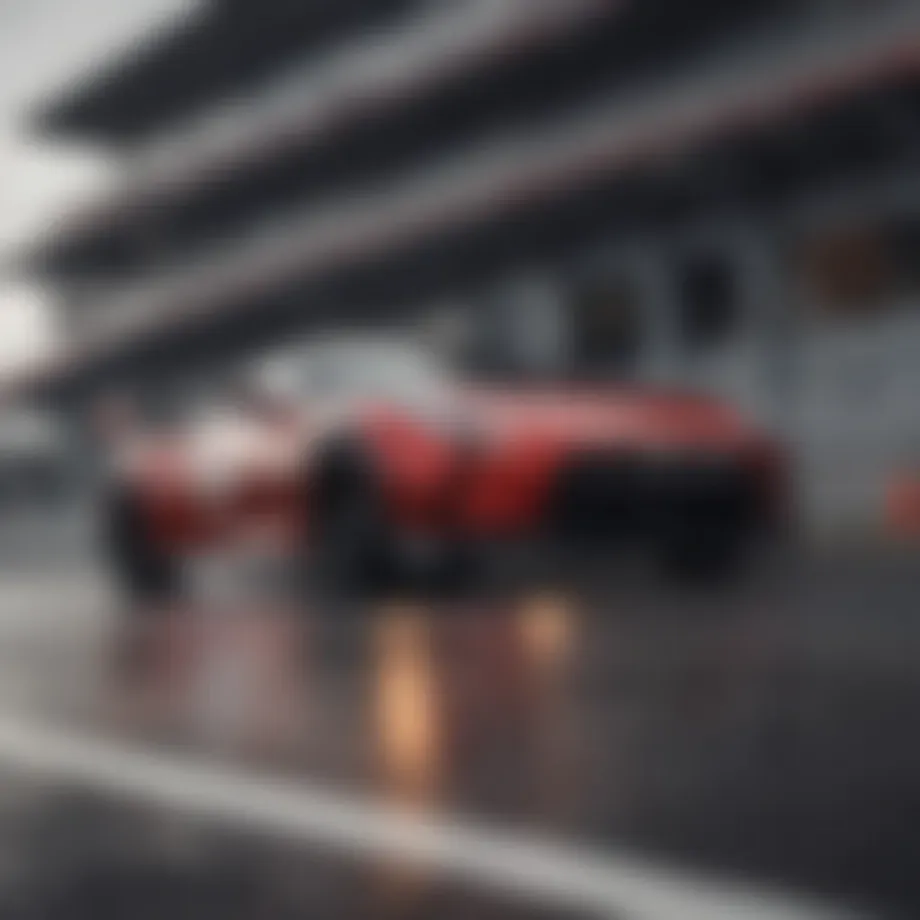 Dynamic view of Nissan GT-S on a racetrack showcasing its performance.