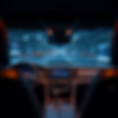 Technological features dashboard of a modern seven-passenger SUV highlighting infotainment systems