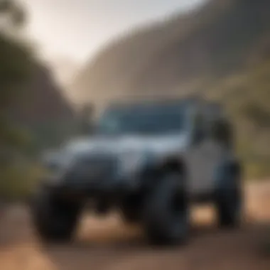 Off-road Jeep TJ showcasing its audio system performance