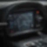 Detailed view of a car's onboard diagnostic system interface