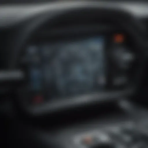 Detailed view of a car's onboard diagnostic system interface