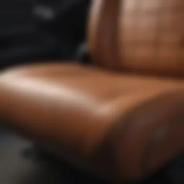 Close-up of high-quality leather upholstery highlighting texture and color options.