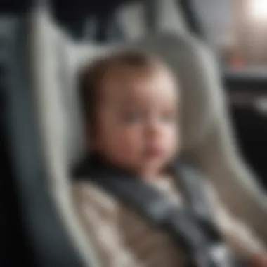 Close-up of safety features in a newborn car seat, emphasizing quality and protection.