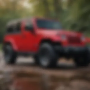 Red Jeep Wrangler 2-Door Soft Top showcasing its bold design